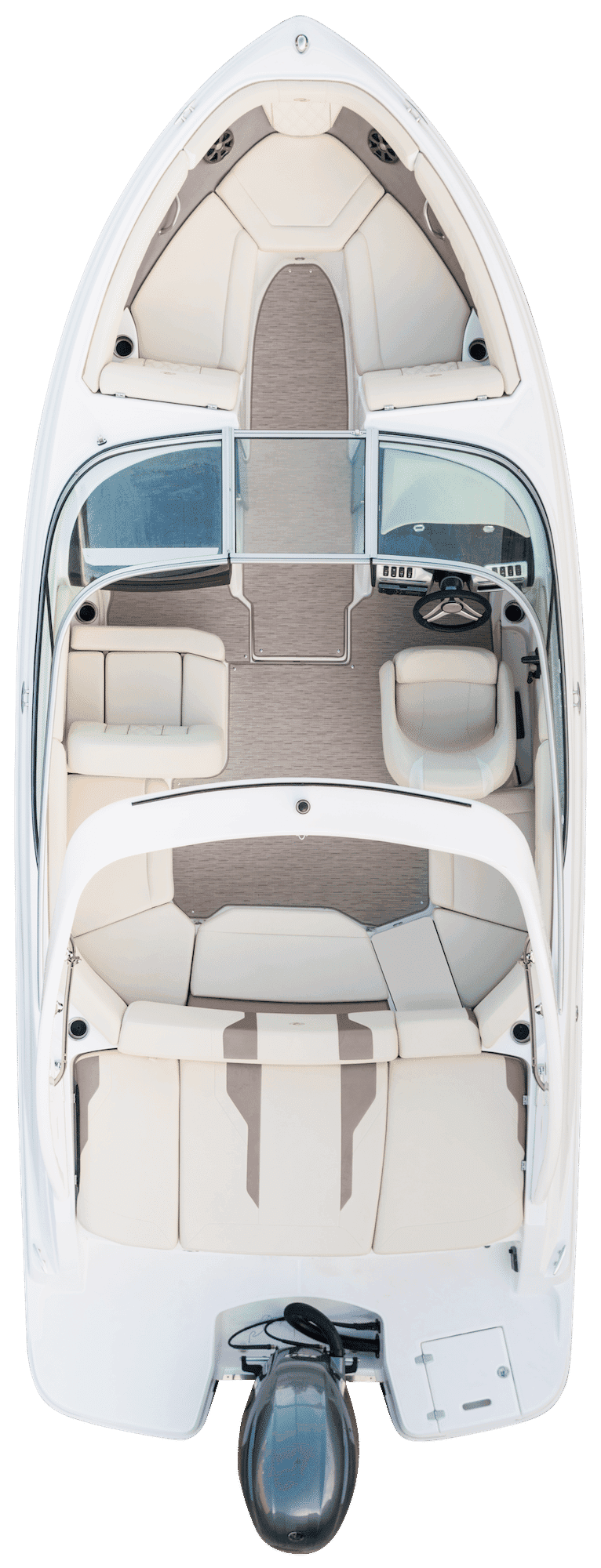 Rzut z góry układu pokładu Regal 21 OBX.