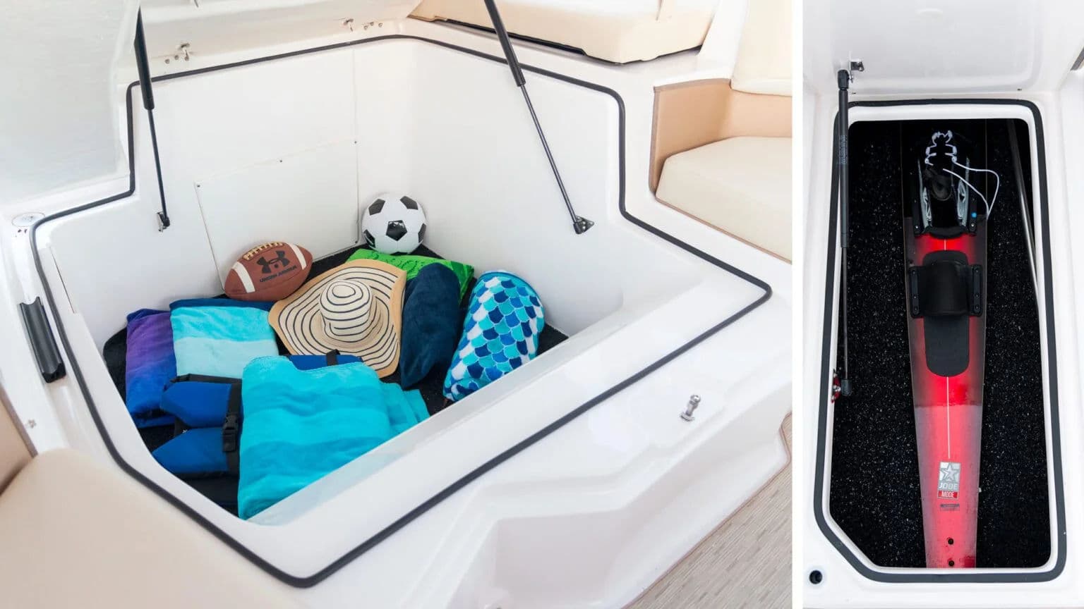 Schowki pokładowe z siłownikami gazowymi w 21 OBX.