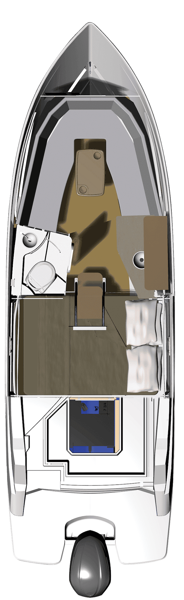 Układ kabiny Regal 26 XO.