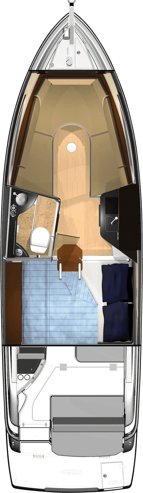 Rzut kabiny Regal 28 Express.