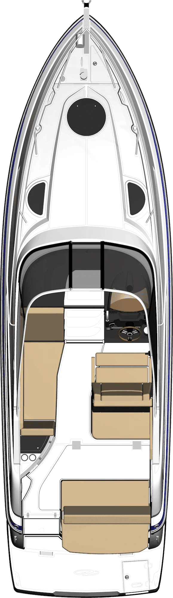 Rzut kokpitu Regal 28 Express.