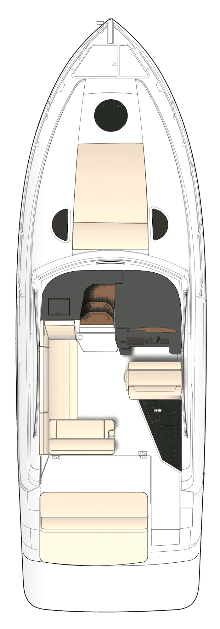 Plan układu kokpitu modelu Regal 33 Express.