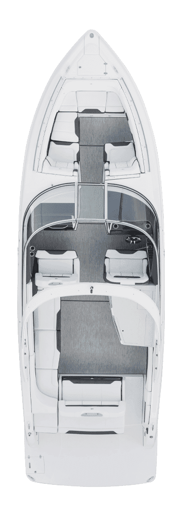 Rzut z góry układu kokpitu modelu Regal 3300.