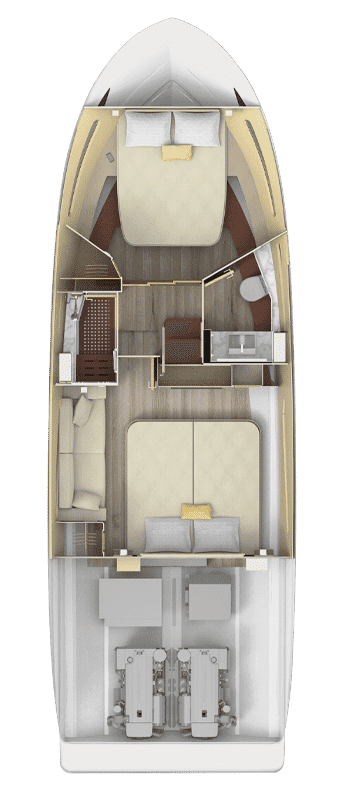 Układ kabiny modelu Regal 38 FLY.
