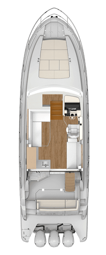 Rzut układu kokpitu modelu Regal 38 FXO.