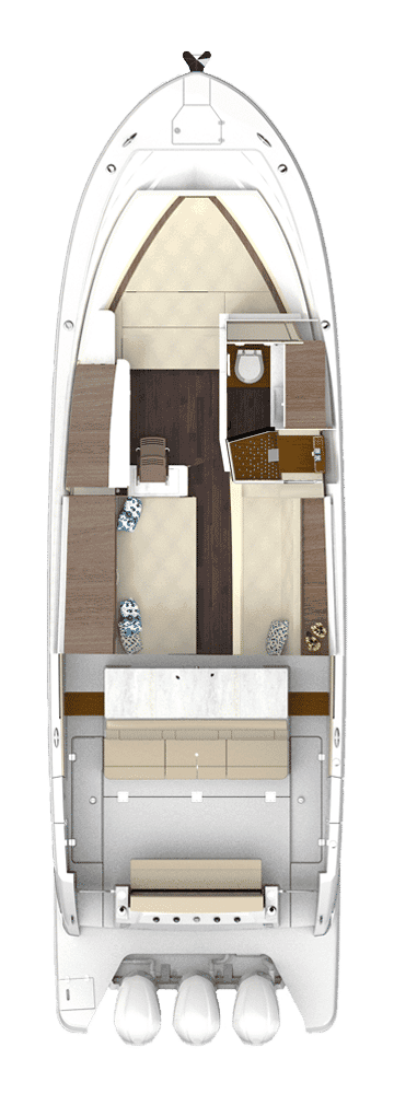 Układ kabiny modelu Regal 38 SAV.