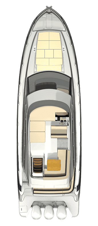 Rzut flybridge w Regal 42 FXO.