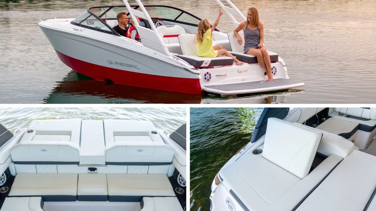 Rufowa strefa lounge w Regal LS2 Surf.