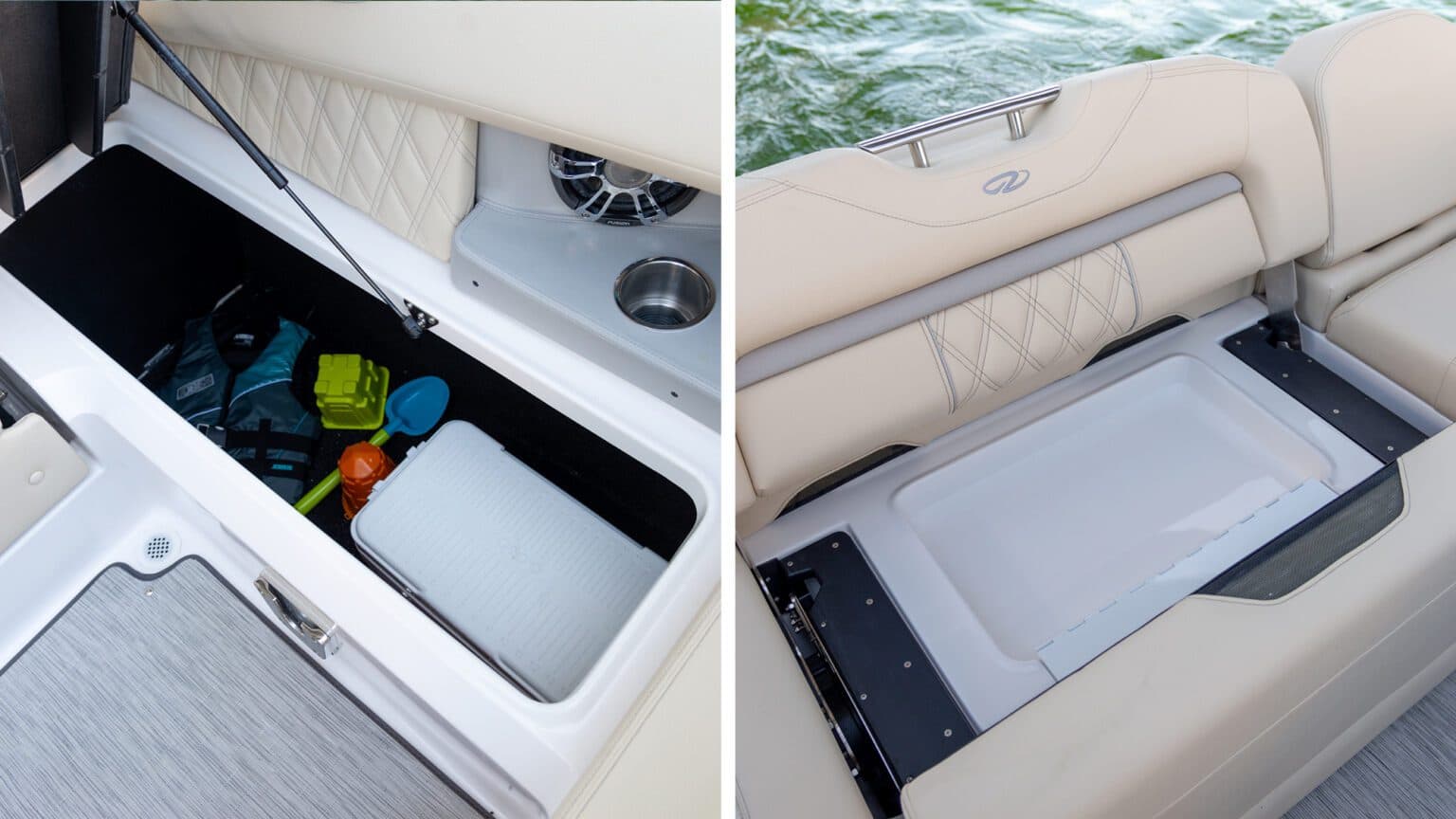 Schowki pod siedzeniami w Regal LS4C.