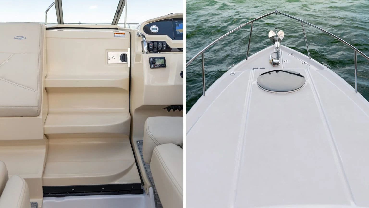 Zintegrowane stopnie prowadzące na dziób w Regal 26 Express.