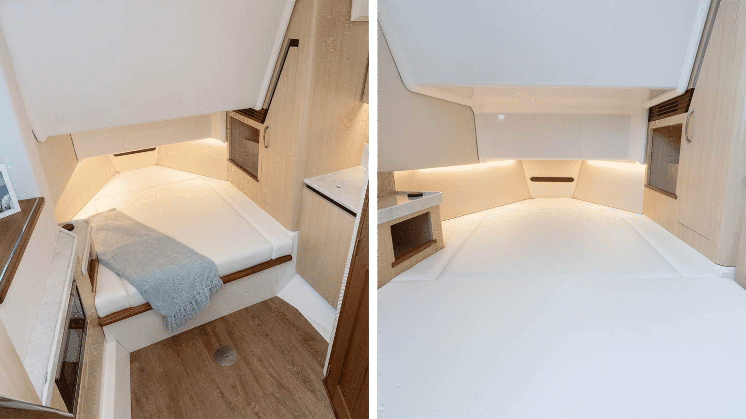 Konwertowalna koja dziobowa w kabinie 34 SAV.