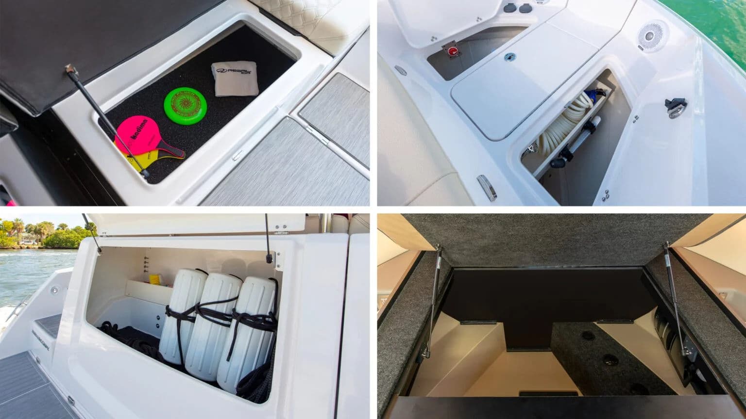 Schowki na pokładzie modelu 38 Grande Coupe.