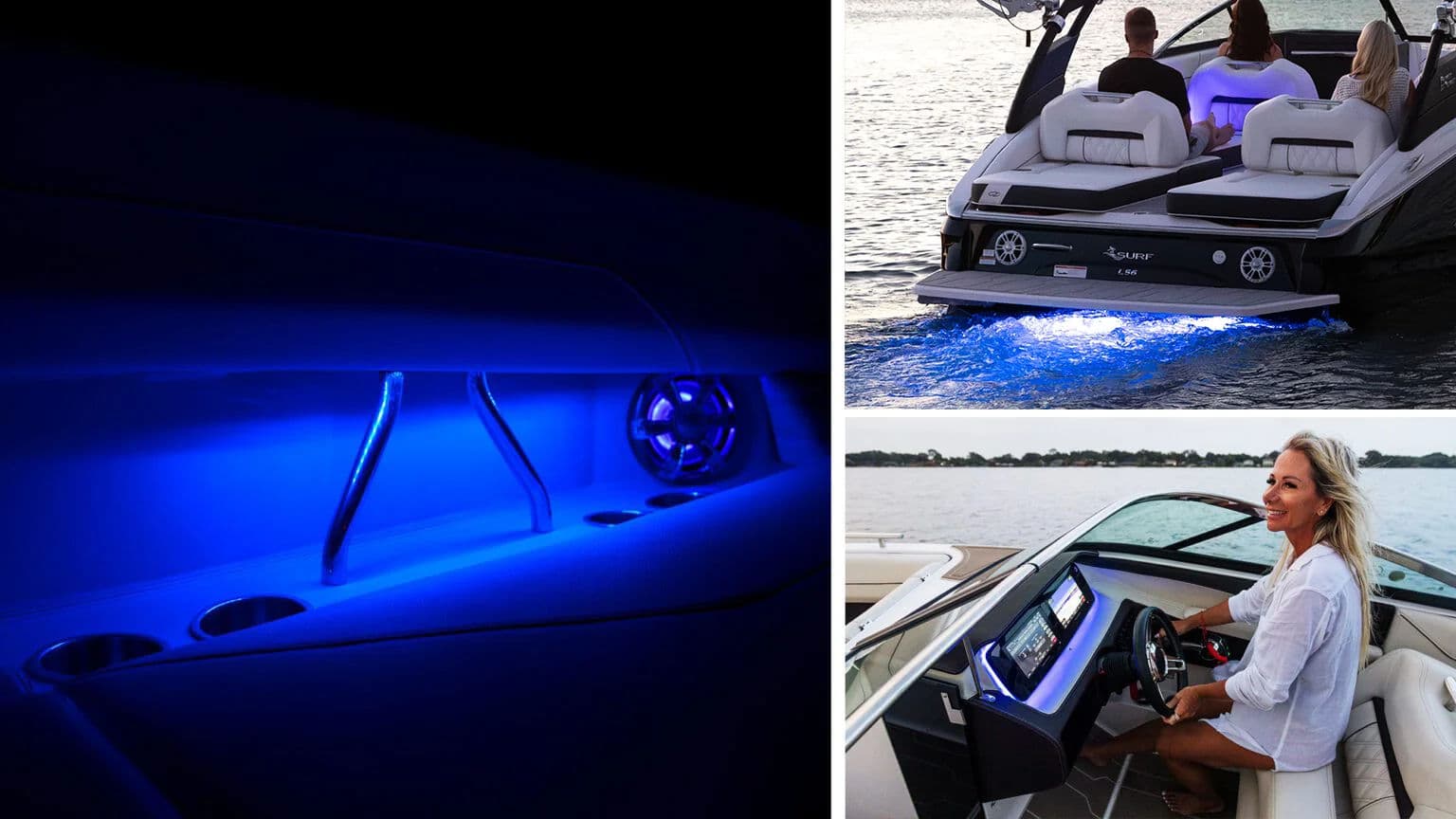 Niebieskie oświetlenie LED w kokpicie LS4.