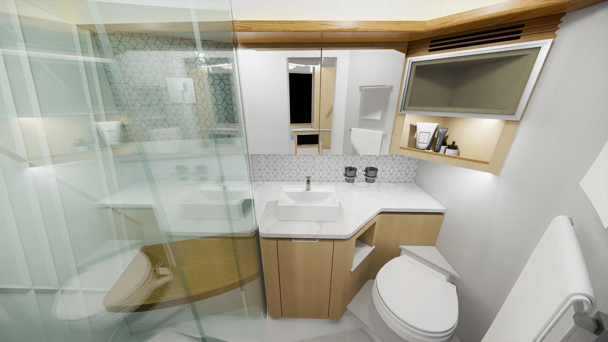 Łazienka i prysznic walk-in w modelu SAV.